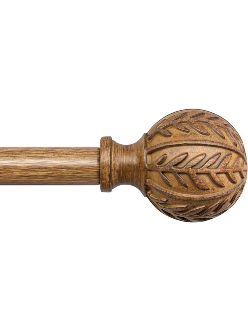Wood Curtain Rods for Windows 48 to 84 Inch, 1'' Adjustable Decorative Drapery